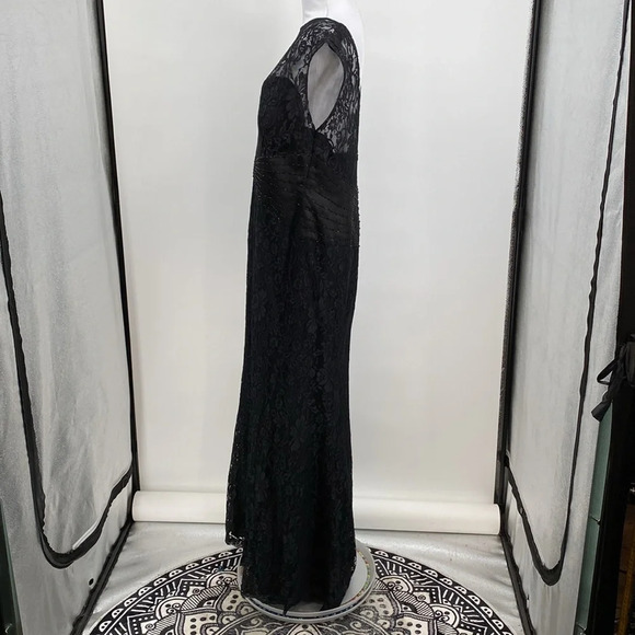 Jade Couture Formal Mother of the Bride Dress Womens Size 16 Black Lace Beaded - Picture 5 of 14